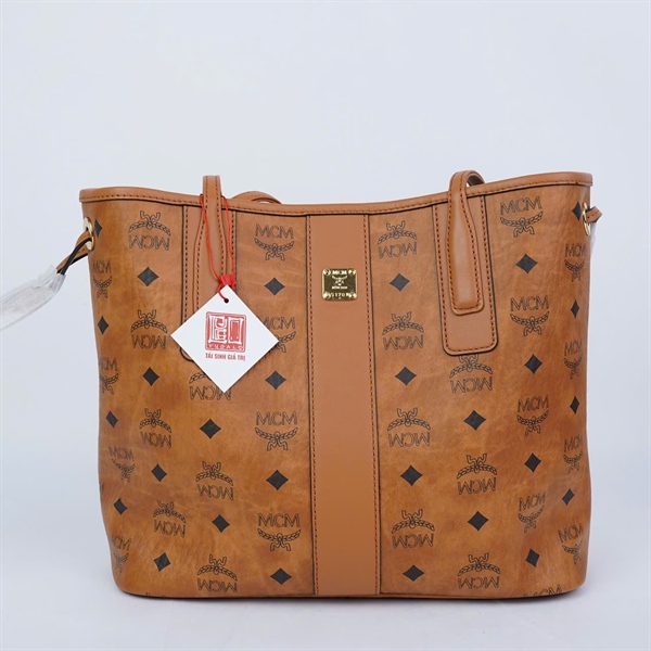 Túi MCM Reversible nâu kèm túi nhỏ đáy sz29-miệng sz38 KG+