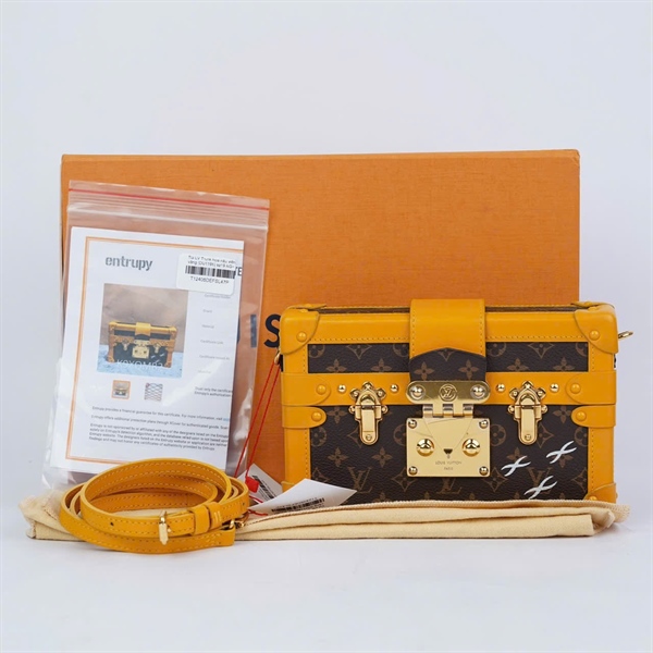 Túi LV Trunk hoa nâu viền vàng (DU1195) sz19 KG+