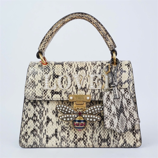 Túi GG da trăn khóa con ong (476541-585795) sz25 (BQ) KG+