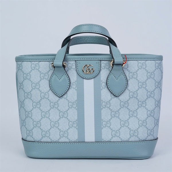 Túi GG Tote xanh kèm ví (811716-520981) sz22-24 +