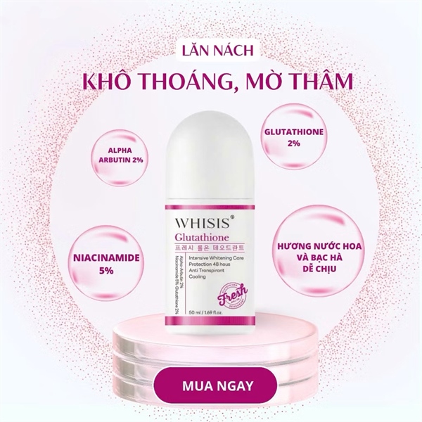 [ Hàng Công Ty ] Lăn Nách Whisis Khử Thâm Dưỡng Sáng Da 50ml