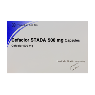 Viên nang Cefaclor Stada 500mg kháng sinh điều trị nhiễm khuẩn (H*2 vỉ x 10 viên)