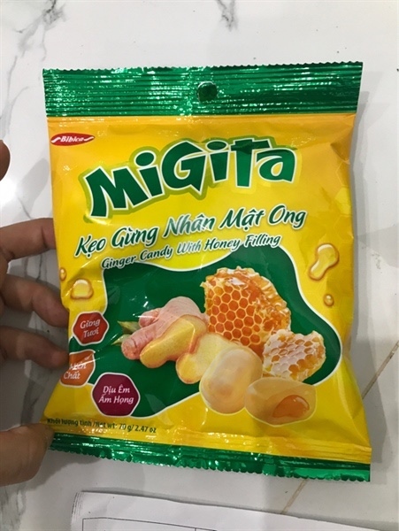 Kẹo Gừng Nhân Mật Ong Migita 70g