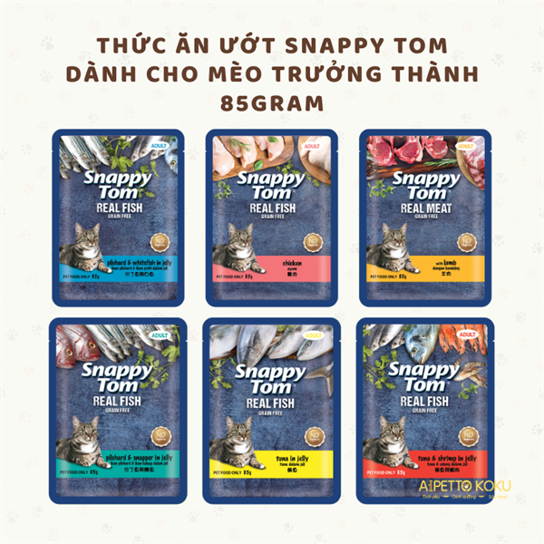 Pate Snappy Tom dành cho mèo trưởng thành 85gr