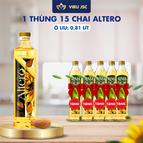 Altero - 1 Thùng Hạnh nhân + Tặng 5 Ô Liu - 810ml