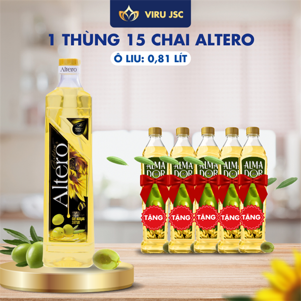Altero - 1 Thùng Ô Liu + Tặng 5 Ô Liu - 810ml
