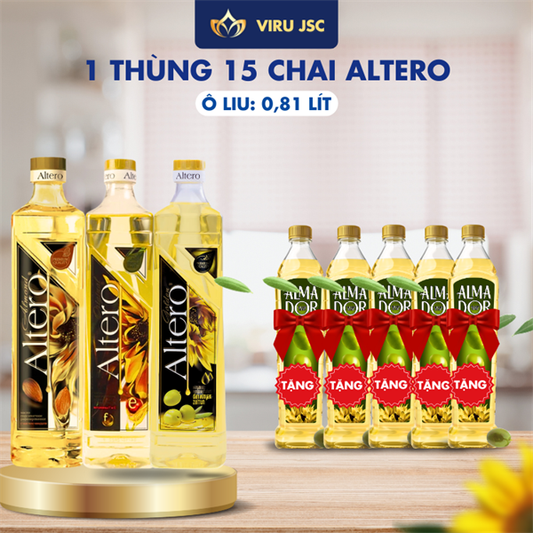Altero - 1 Thùng Đủ vị + Tặng 5 Ô Liu - 810ml