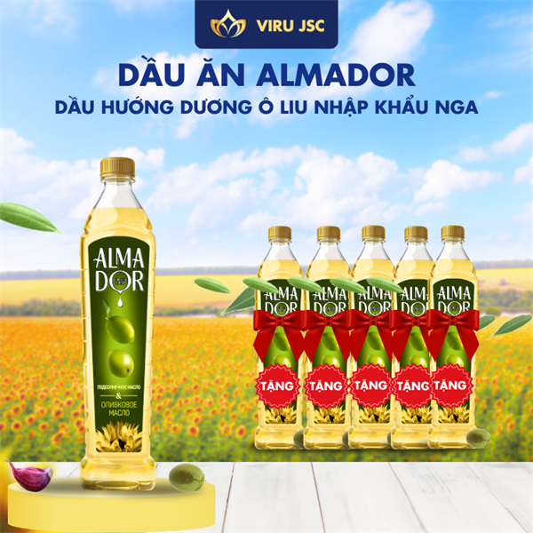 Almador - 1 Thùng Dầu Ăn Ô Liu + Tặng 5 Ô Liu - 750ml
