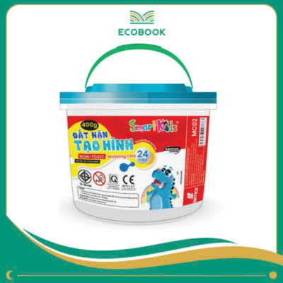 Đất nặn hủ nhựa 400g + 5 khuôn/MC02 (24 màu/hộp)