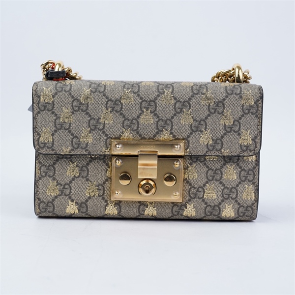 Túi GG Padlock xám kèm 2 chìa (409487-525040) sz20 +