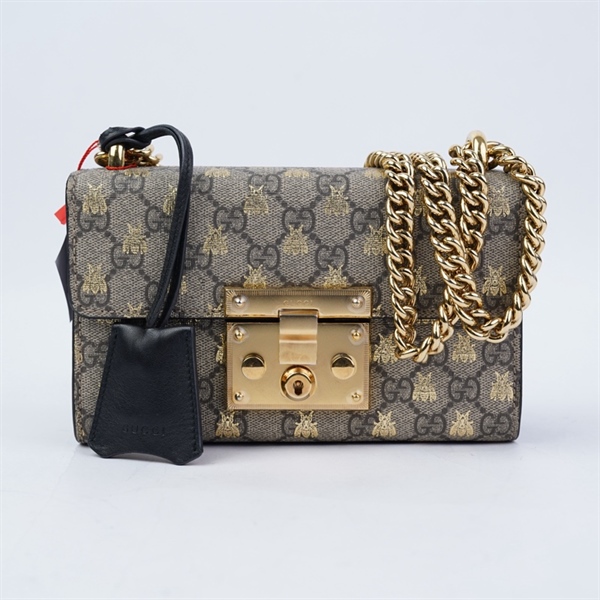 Túi GG Padlock xám kèm 2 chìa (409487-525040) sz20 +