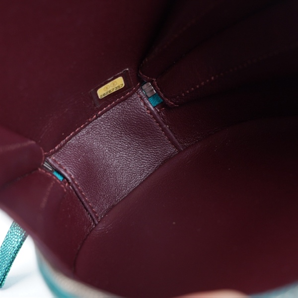 Túi Chanel đeo chéo oval xanh (28267357) sz12 KG+