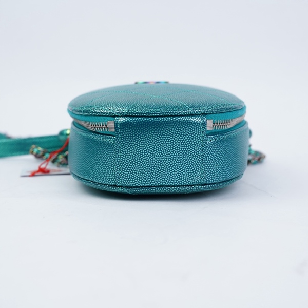 Túi Chanel đeo chéo oval xanh (28267357) sz12 KG+