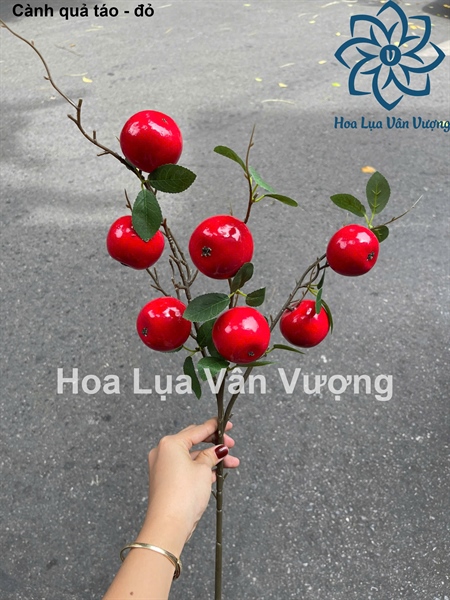 Cành quả táo - Đỏ tuyền - Cành quả - Hoa Lụa Vân Vượng