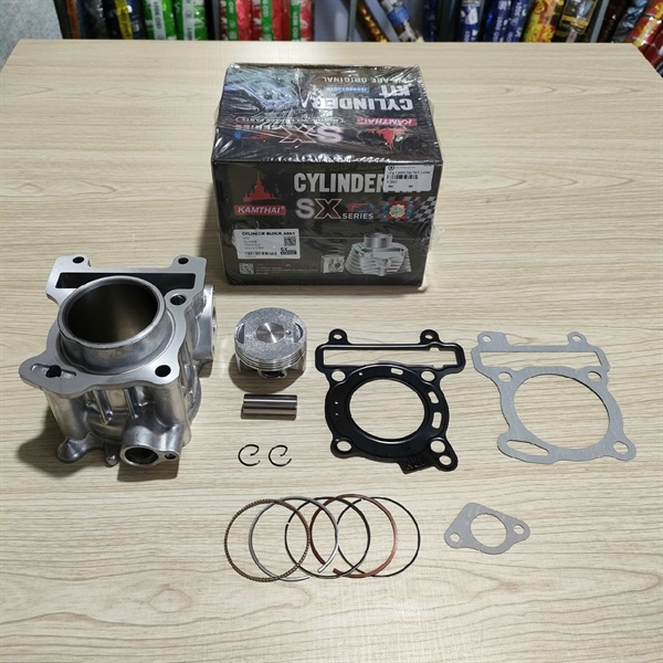 Lòng + Piston Bạc Luvias No 5 Fi tốt Kamthai ( 125cc, piston 52 ly, bạc 0.8mm*1.5mm )( 1181 )