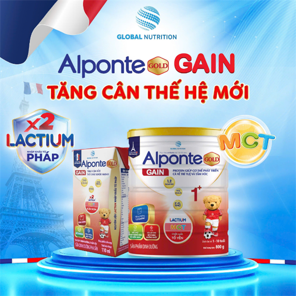 Sữa bột Alponte Gain Gold 1+ 800G