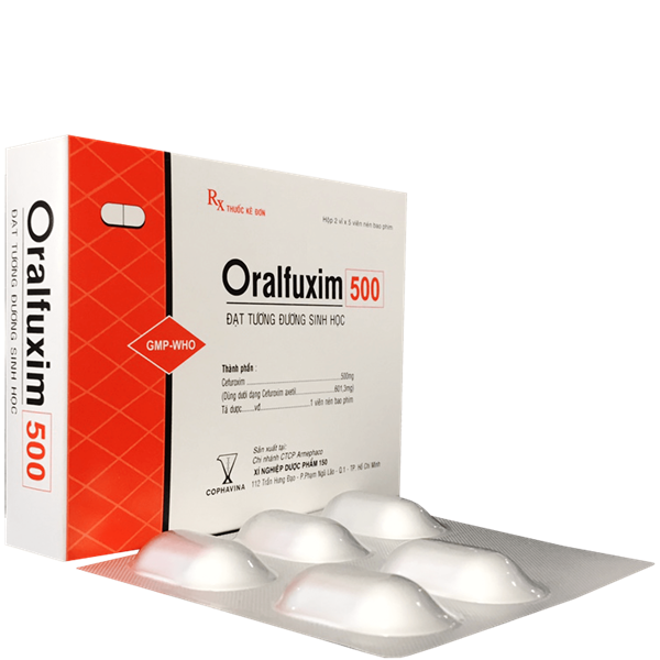 Thuốc Oralfuxim 500 (Hộp 2 vỉ x 5 viên) - Cophavina