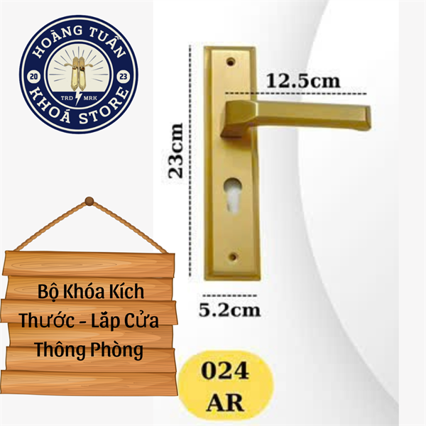 KHÓA ĐỒNG TRƠN CỬA THÔNG PHÒNG KC_024-AR, DÀI 23CM - LẮP CỬA GỖ DÀY TỪ 3CM TRỞ LÊN