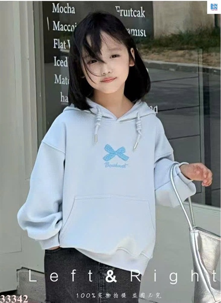 33342-Áo hoodie xanh nơ