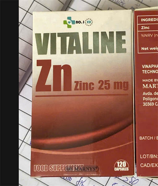 Vitaline Zn Zinc 25mg chai 120v