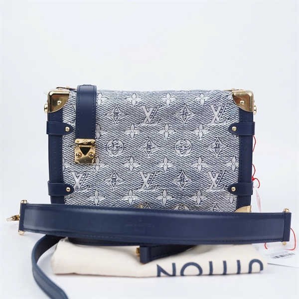 Túi LV Side Trunk hoa xanh 2 strap kèm lót form sz24 (BMC) KG+