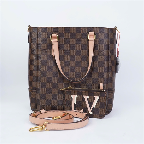 Túi LV Tote ô vuông nâu kèm ví (FL4179) sz24 (BMC) KG+