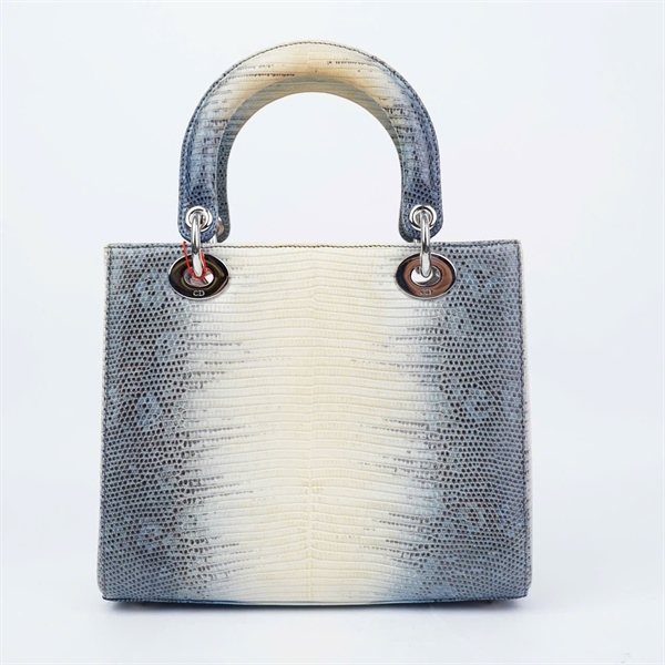 Túi Dior Lady xám nude da thằn lằn (11-MA-0116) szM (BMC) KG+