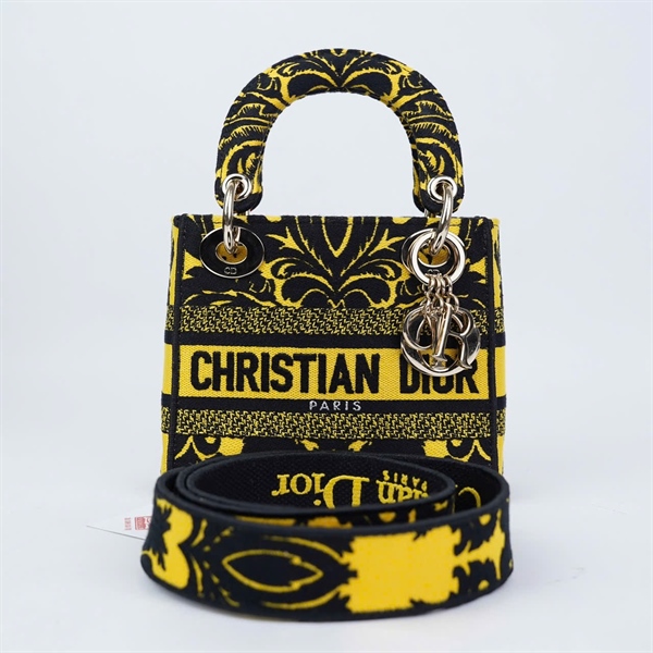 Túi Dior Lady vàng phối đen (50-MA-1212) szmini (BMC) KG+