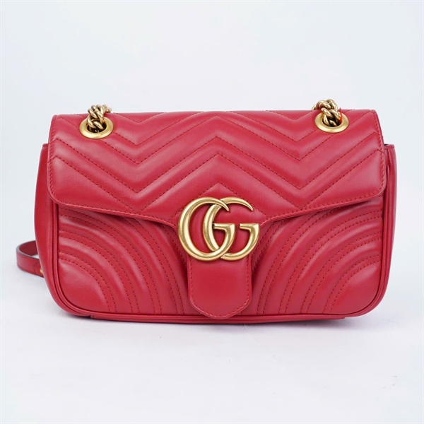 Túi GG Marmont đỏ (443497-493075) sz25 (BMC) KG+