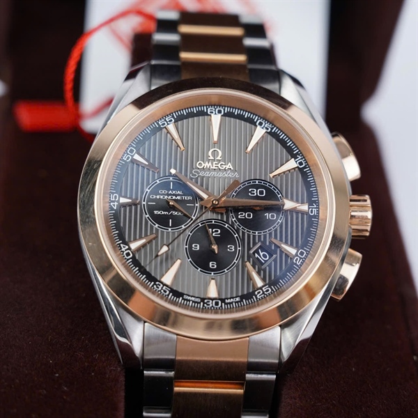 Đồng hồ Omega bạc viền vàng hồng (78473237) sz46.8 (HC) KG+