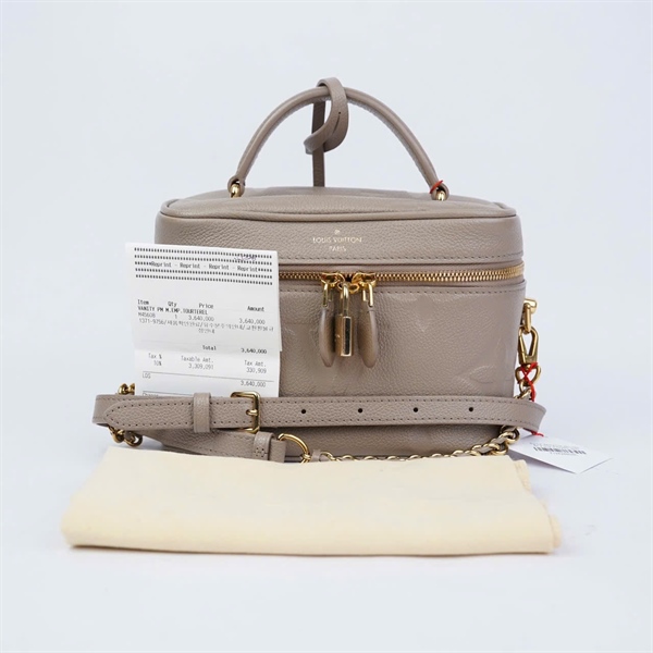 Túi LV Vanity hoa xám kèm ổ + 2 chìa (FK4280) sz20 (BMC) KG+