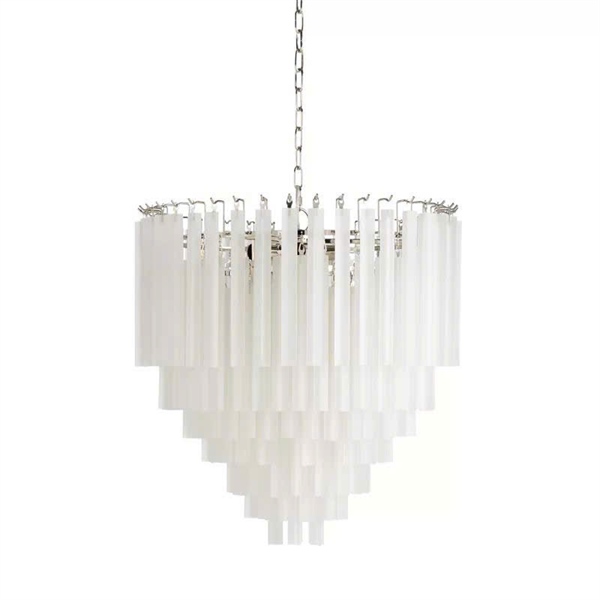 Đèn chùm | Inox 304, thuỷ tinh - Vàng champange xước, Trắng - D180xH300 cm