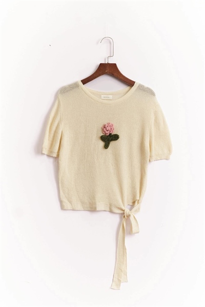 Len Picked - Áo Len Đính Hoa 3D Buộc Nơ