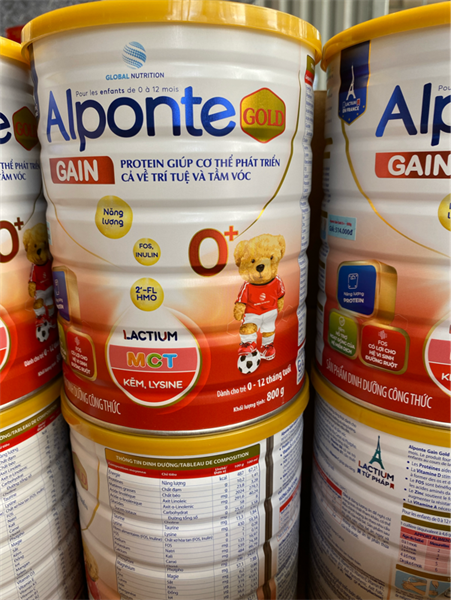 Sữa bột Alponte Gain Gold 0+ 800g