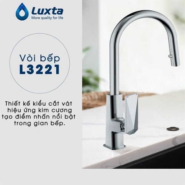 Vòi chén nóng lạnh Luxta L3221 đầu rút (I)
