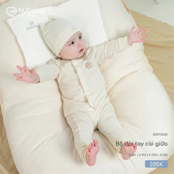 SR1102 - 3M/9M Bộ dài tay cài giữa Bubaby