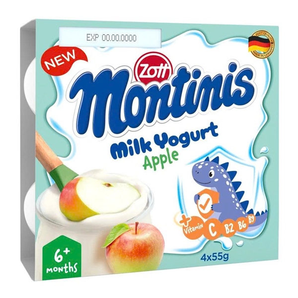 Sữa chua Zott Montinis vị Táo 6M+