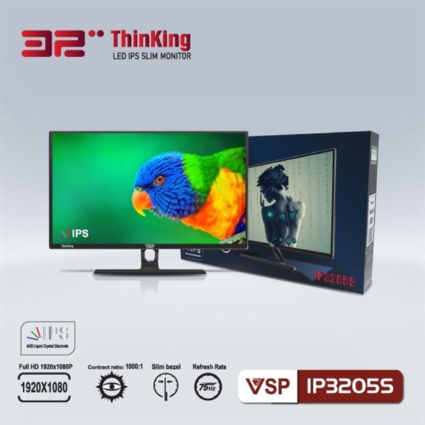 Màn hình LCD VSP 32inch IP3205S FHD IPS 75HZ HDMI, VGA