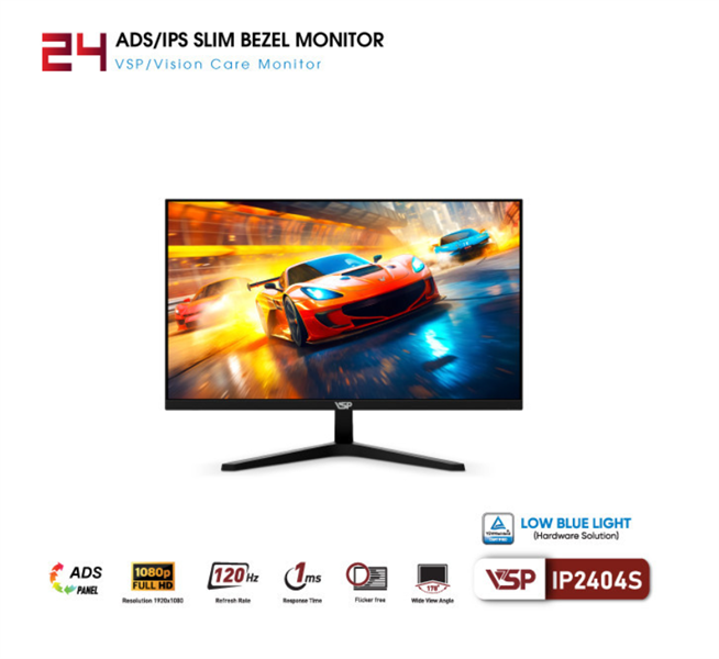 Màn hình VSP IP2404S 24 inch 120hz Đen phẳng new