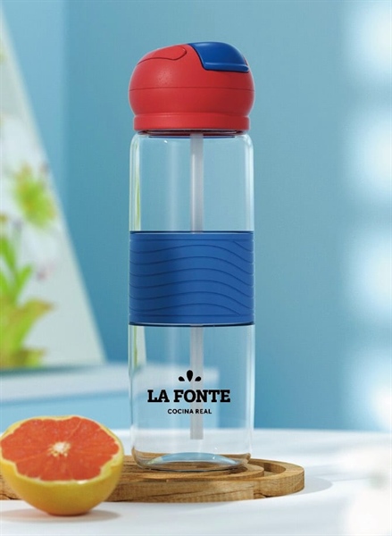 Bình nước uống thể thao kèm ống hút Lafonte 550ml-004084-BLU