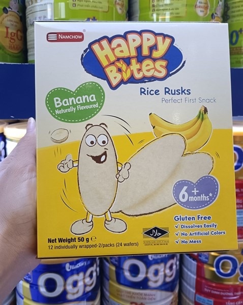 Bánh Happy bites 6m vị chuối