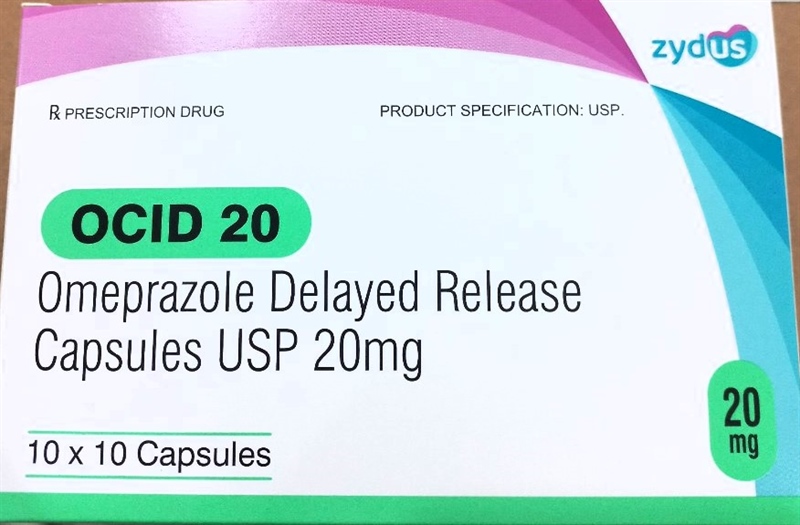 Thuốc Ocid 20 (Omeprazole Delayed) Zydus Điều trị loét tá tràng, loét dạ dày (Hộp 10 vỉ x 10 viên) (Hộp)