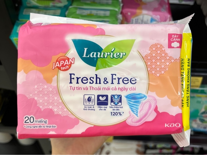 Laurier Fresh&Free 20 miếng, dày 22cm
