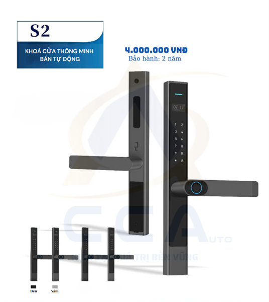 Khoá thông minh cửa nhôm S2 màu xám
