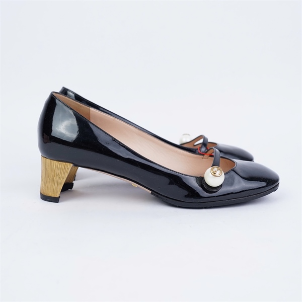 Giày GG đen cao 4cm sz36 (TT) KG+