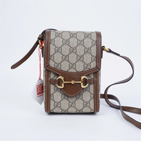 Túi GG 1955 Phone Box xám (625615-2149) sz11 (TT) KG+