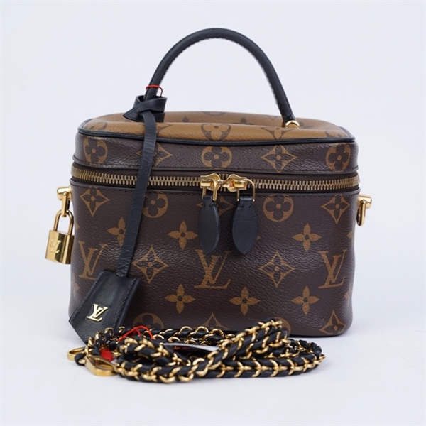 Túi LV Vanity hoa nâu kèm lót form (PL0230) sz18 (TT) KG+