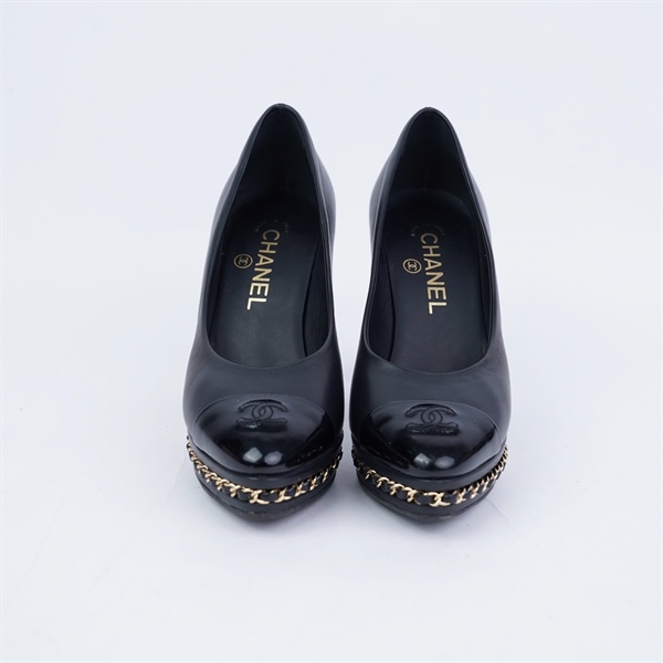 Giày Chanel đen cao 10cm sz36.5 (TT) KG+