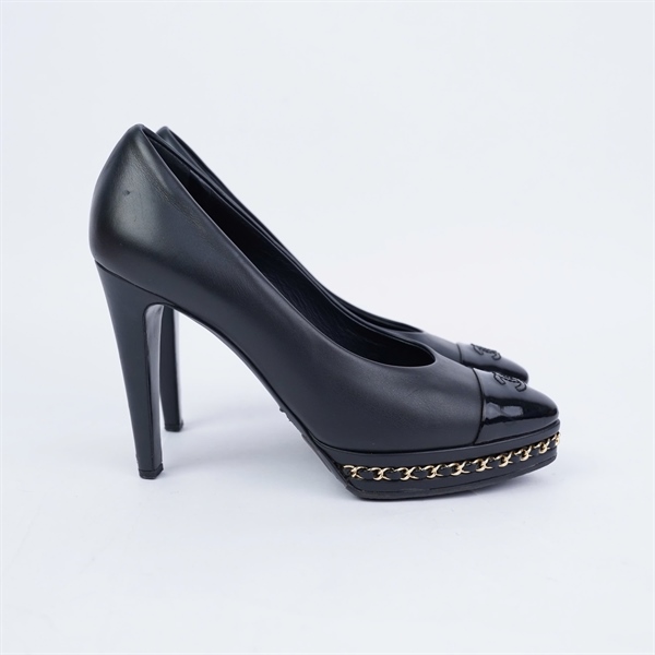 Giày Chanel đen cao 10cm sz36.5 (TT) KG+