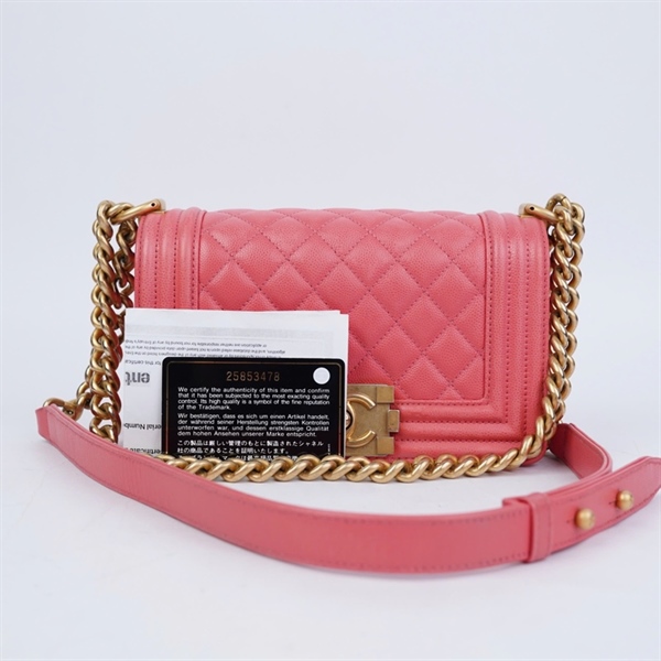 Túi Chanel Boy hồng (25853478) sz20 (TT) KG+